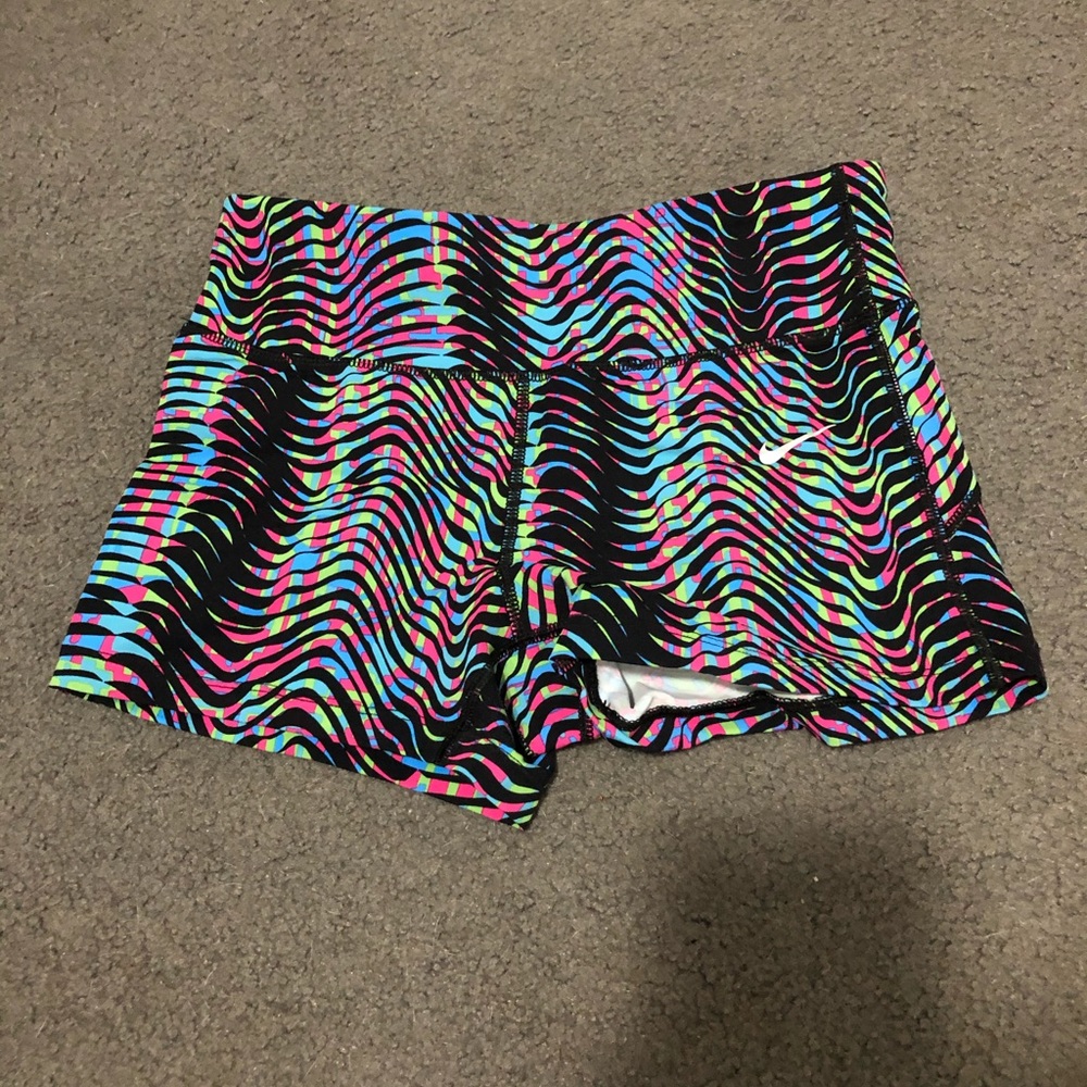 Medium Nike Dri-Fir multi colored spandex shorts